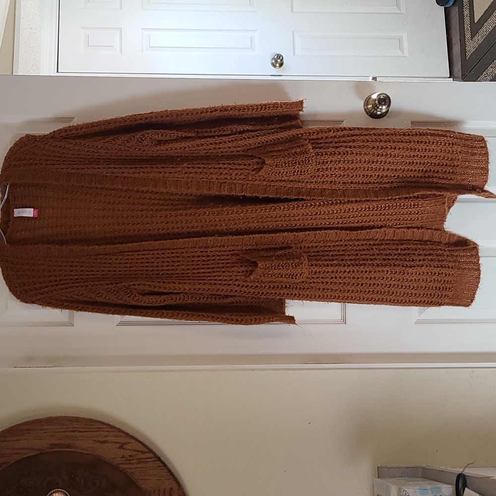 Burnt orange knot cardigan